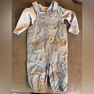 Carters light Blue Overalls with Bunny Design